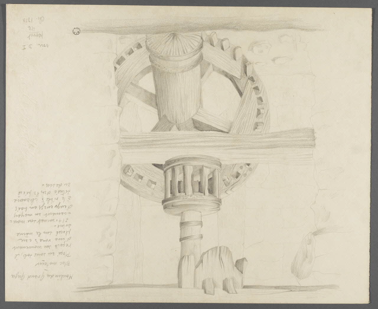 René Perrot dessin Moulin du Grand Gugu  Bloc moteur Franche-Comté, France 1942 1943.4.1 Photo RMN-Grand Palais (Mucem)/ Franck Raux