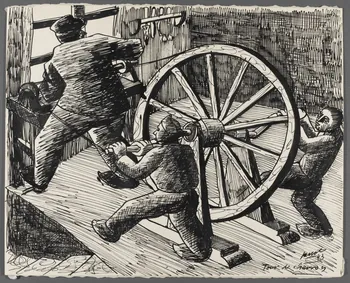 René Perrot dessin Tour de charron Franche-Comté, France 1943 1943.4.14 Photo RMN-Grand Palais (Mucem)/ Franck Raux
