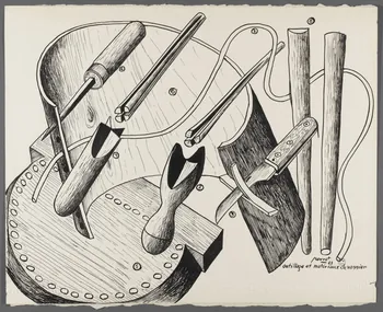René Perrot dessin outillage et matériaux de vannier Franche-Comté, France 1943 1943.4.20 Photo RMN-Grand Palais (Mucem)/ Franck Raux