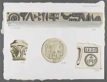 René Perrot dessin Frontons de portes Franche-Comté, France 1943 1943.4.21 Photo RMN-Grand Palais (Mucem)/ Franck Raux