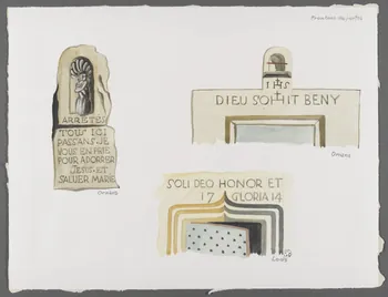 René Perrot dessin Frontons de portes Franche-Comté, France 1943 1943.4.22 Photo RMN-Grand Palais (Mucem)/ Franck Raux