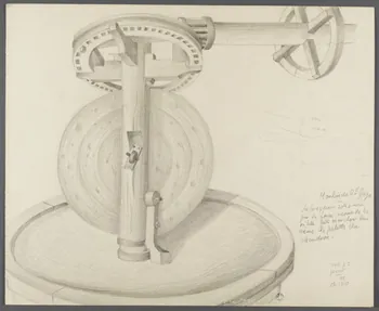René Perrot dessin Moulin du Gd Gugu  Le broyeur Franche-Comté, France 1942 1943.4.3  Photo RMN-Grand Palais (Mucem)/ Franck Raux