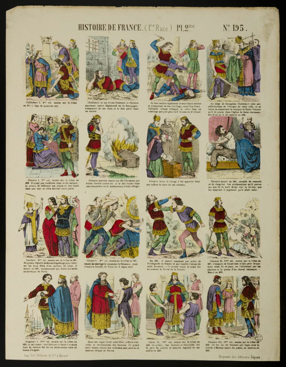 à compartiments (4x4) HISTOIRE DE FRANCE. (1er. Race) Pl.2me. 1953.86.3602 Photo