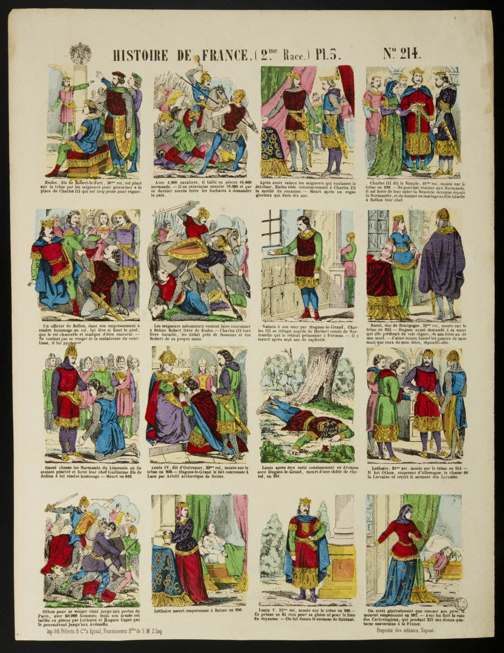 à compartiments (4x4) HISTOIRE DE FRANCE. (2me. Race.) Pl.5. 1953.86.3605 Photo