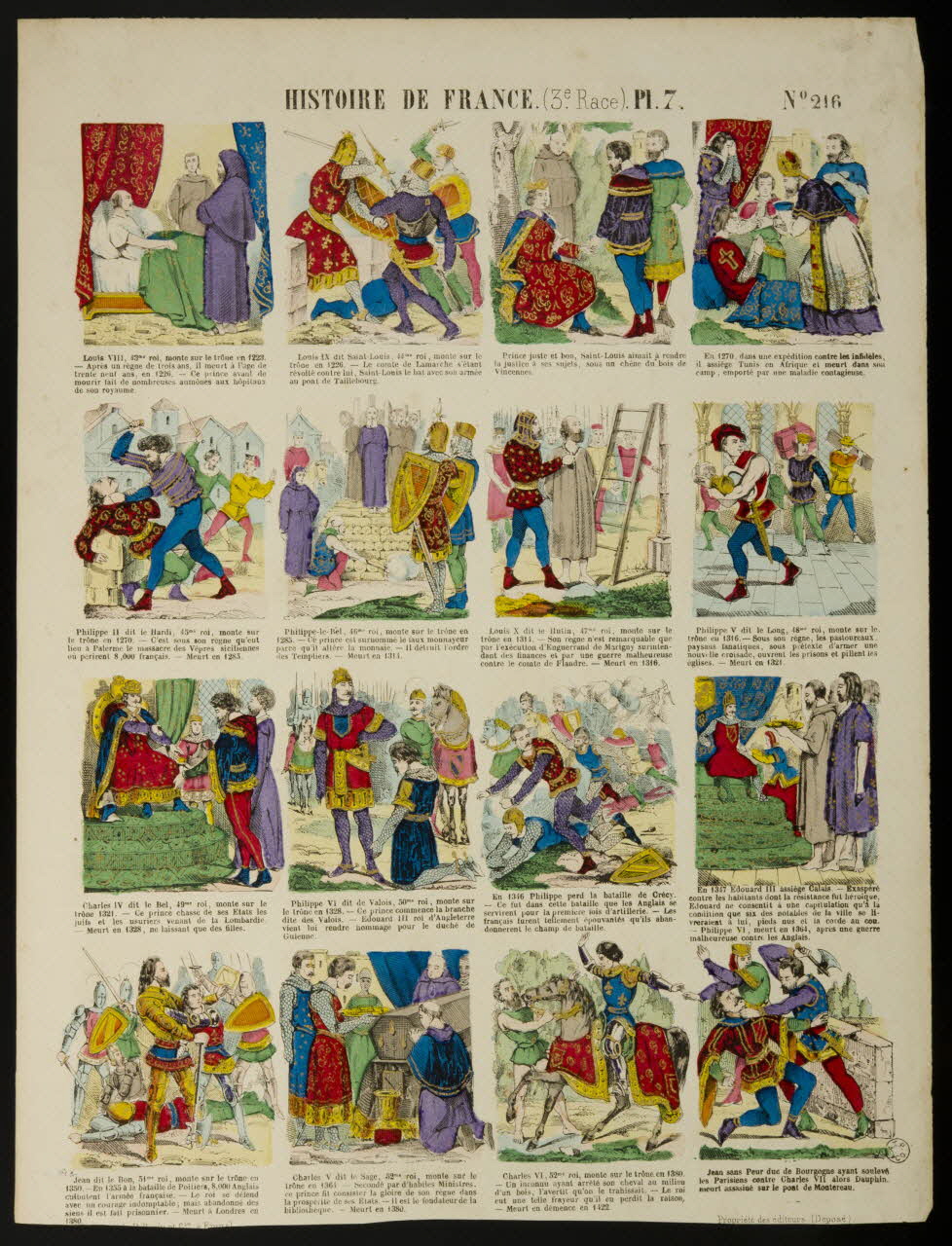 à compartiments (4x4) HISTOIRE DE FRANCE. (3e. Race). Pl. 7. 1953.86.3607 Photo