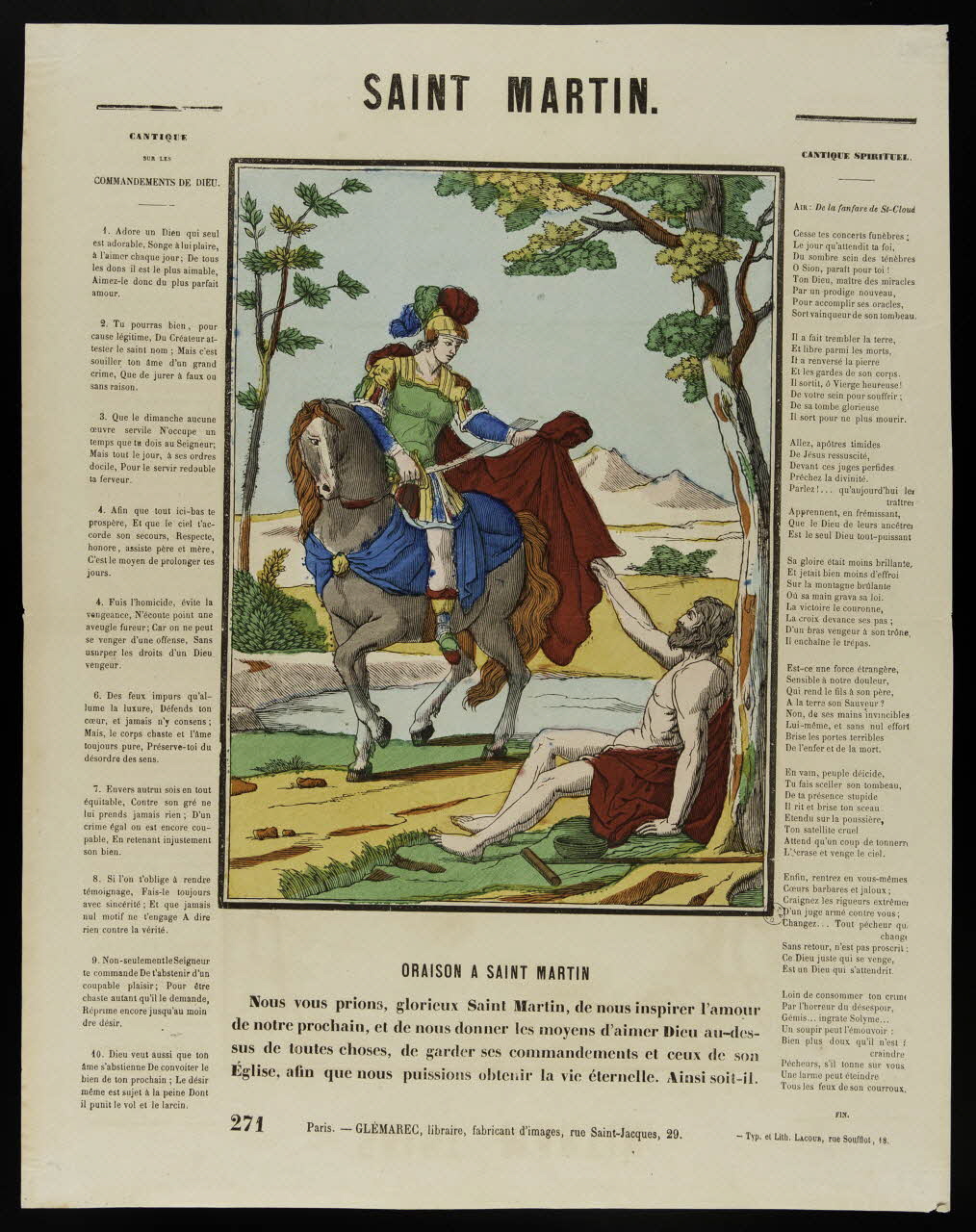 François Lacour ; Charles-Eugène Glémarec estampe SAINT MARTIN. Paris 1858-1860 1953.86.362 Photo
