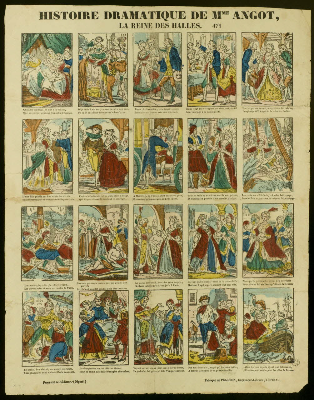 estampe HISTOIRE DRAMATIQUE DE MME ANGOT,  LA REINE DES HALLES. 1953.86.3626 Photo