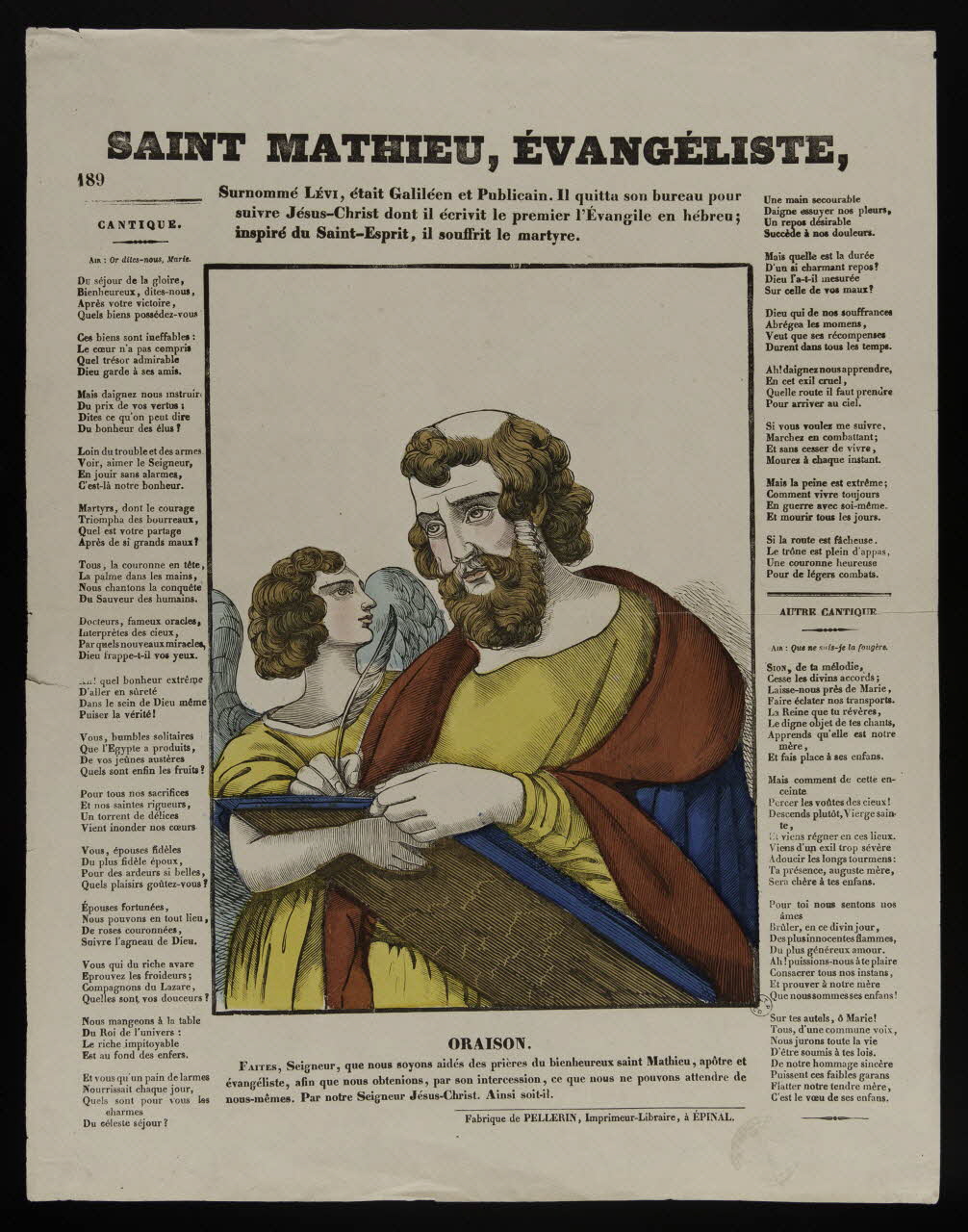 estampe SAINT MATHIEU, EVANGELISTE, 1953.86.363 Photo