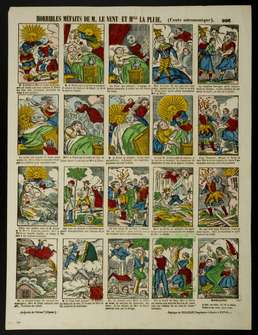 à compartiments (5x4) HORRIBLES MEFAITS DE M. LE VENT ET MELLE LA PLUIE. (Conte astronomique). 1953.86.3650 Photo