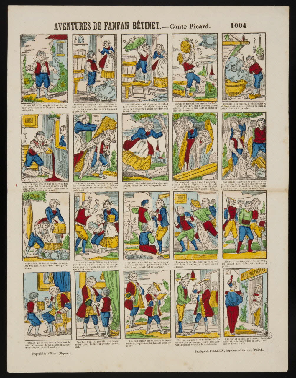 estampe AVENTURES DE FANFAN BÊTINET. - Conte Picard. 1953.86.3652 Photo