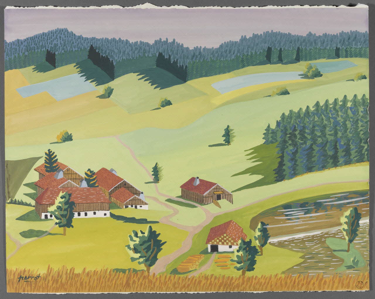 René Perrot dessin Remonot (Doubs) Franche-Comté, France 1943 1943.6.48 Photo Photo RMN-Franck RAUX