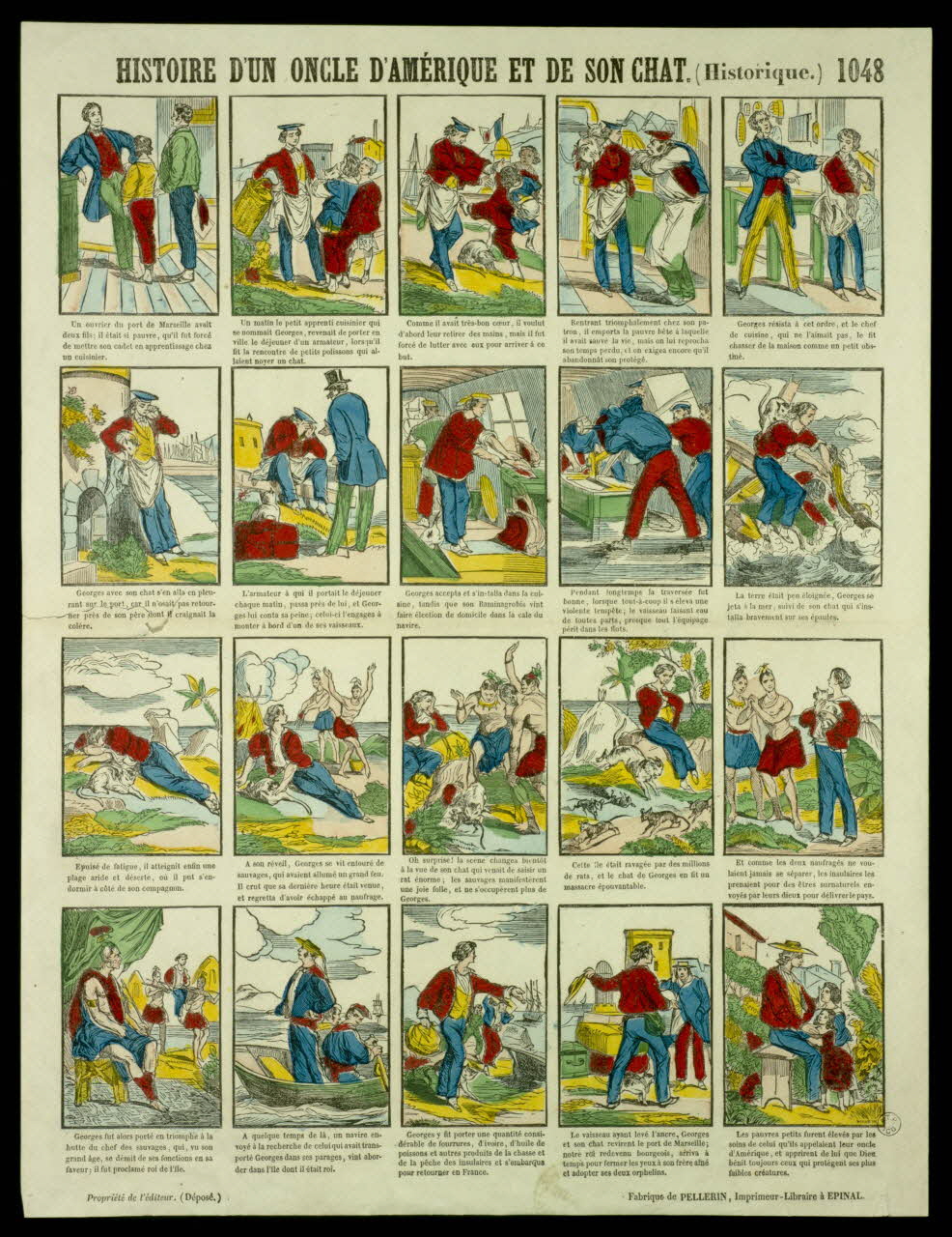 Pellerin ; Charles Maurin estampe HISTOIRE D'UN ONCLE D'AMERIQUE ET DE SON CHAT. (Historique.) Lorraine, France 1862 1953.86.3668 Photo