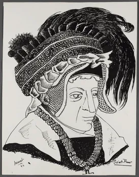 René Perrot dessin Coiffe féminine de Saint-Flour Auvergne, France 1944 1944.10.14 Photo Photo RMN-Franck RAUX
