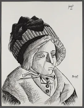 René Perrot dessin Coiffe féminine de Murat Auvergne, France 1944 1944.10.17 Photo Photo RMN-Franck RAUX