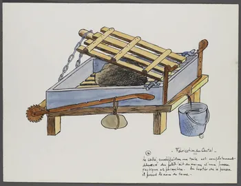 René Perrot dessin Fabrication du Cantal  4 Le caillé Auvergne, France 1944 1944.10.4 Photo RMN-Grand Palais (Mucem)/ Franck Raux