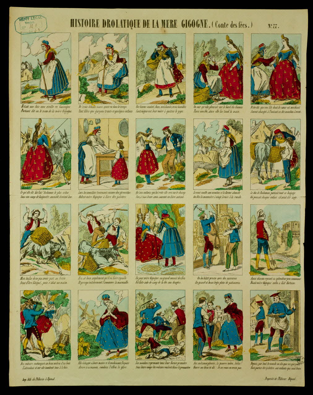 estampe HISTOIRE DROLATIQUE DE LA MERE GIGOGNE. (Conte des fées.) 1953.86.3705 Photo