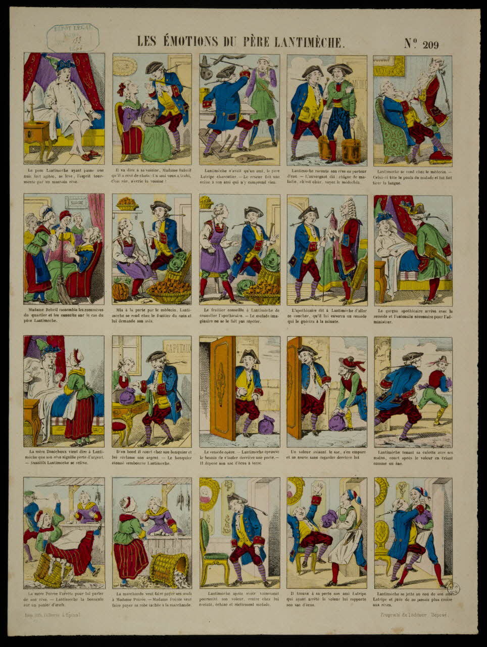 estampe LES EMOTIONS DU PERE LANTIMECHE. 1953.86.3733 Photo