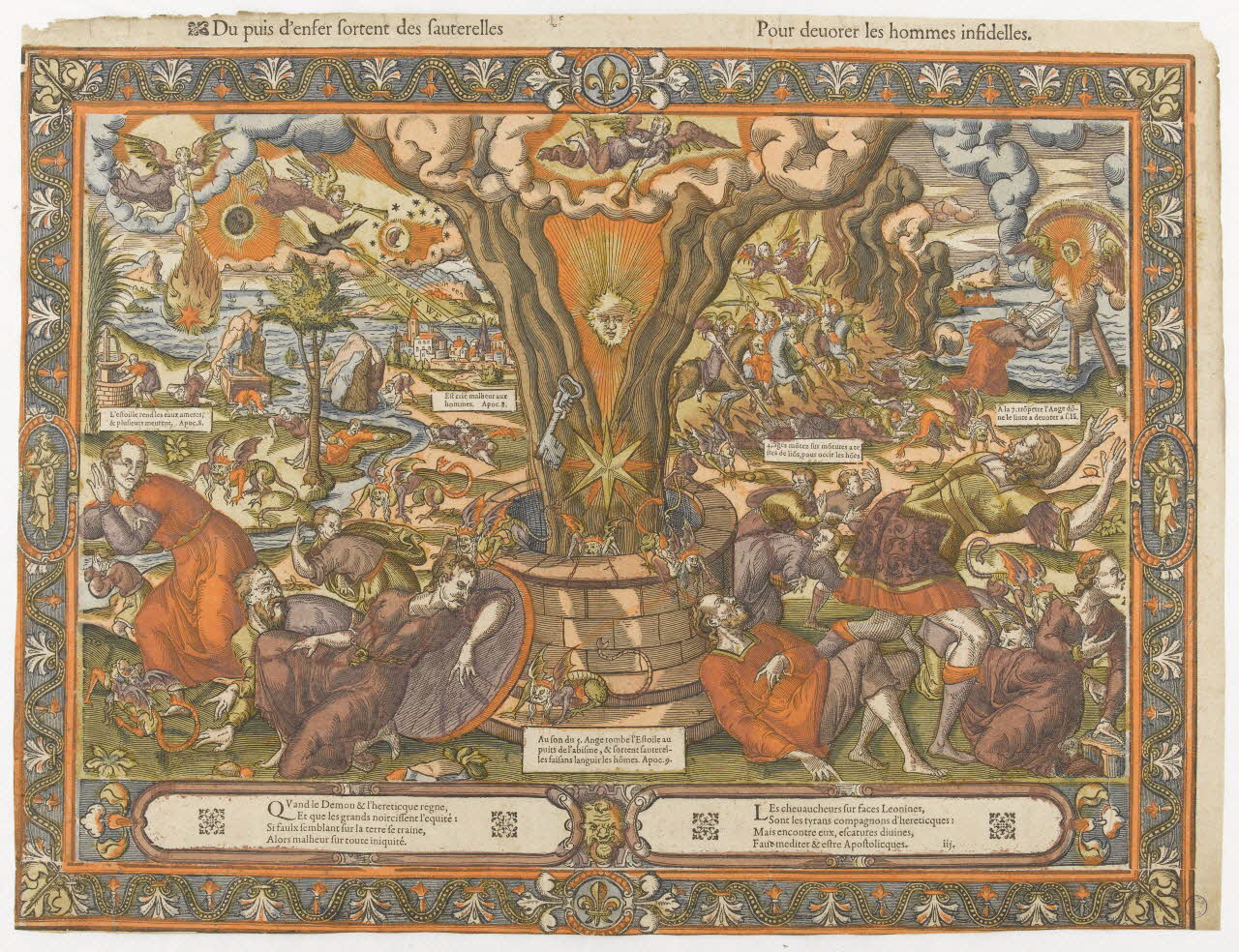 Saulce Guillaume imagerie ancienne Du puis d'enfer sortent des sauterelles Pour devorer les hommes infidelles. Paris 1550-1582 2004.38.13 Photo RMN-Grand Palais (Mucem)