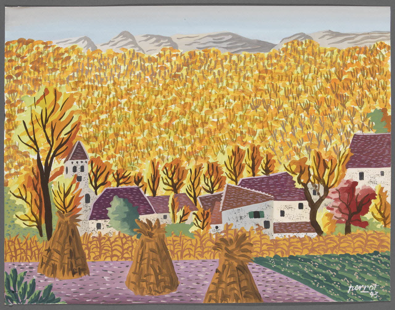 René Perrot dessin Les Planches-près-Arbois (Jura) Bourgogne-Franche-Comté, France 1943 1943.18.12 Photo RMN-Grand Palais (Mucem)/ Franck Raux