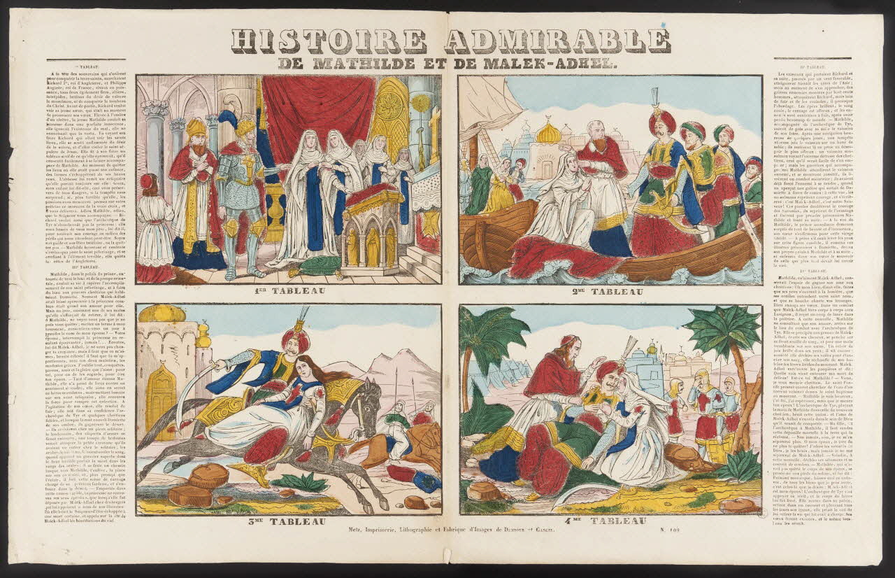 Dembour et Gangel à compartiments (2x2) HISTOIRE ADMIRABLE  DE MATHILDE ET DE MALEK-ADHEL. Metz 1840-1852 1953.86.3825 Photo