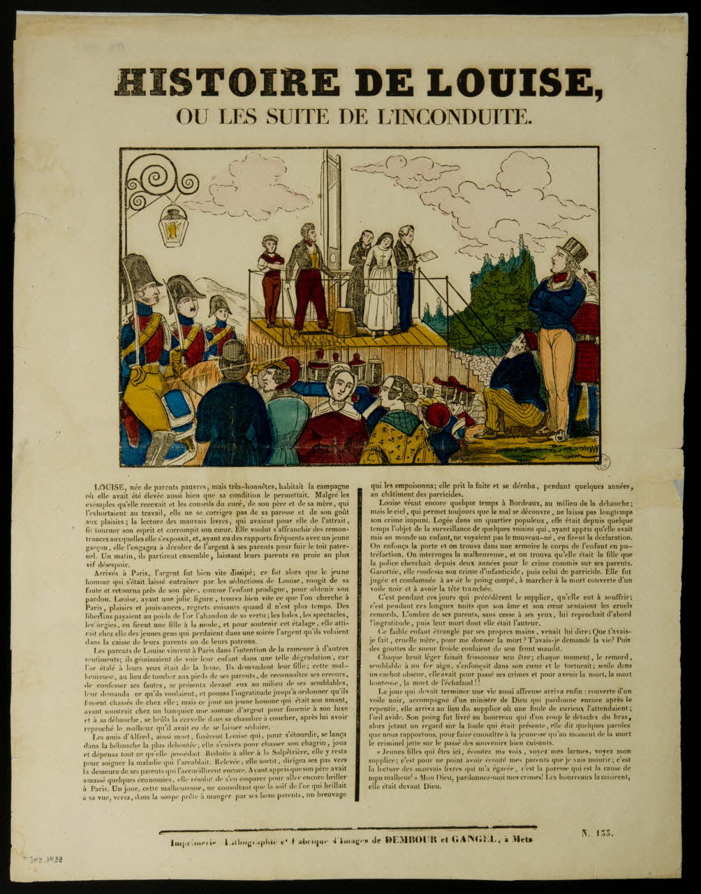 Dembour et Gangel estampe HISTOIRE DE LOUISE,  OU LES SUITE (sic) DE L'INCONDUITE. Metz 1840-1852 1953.86.3827 Photo