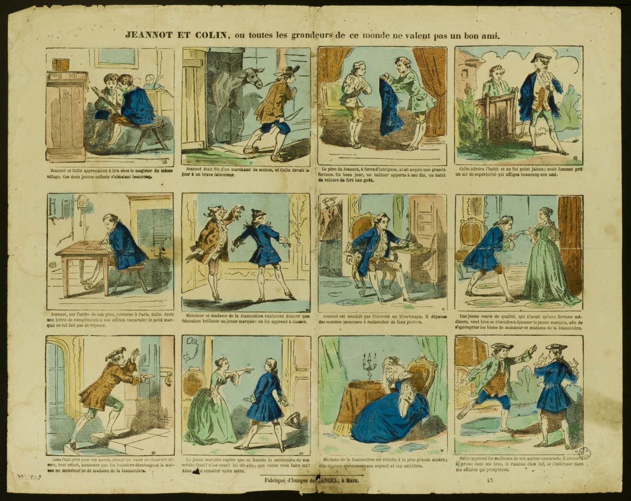 Charles Nicolas Gangel estampe JEANNOT ET COLIN, ou toutes les grandeurs de ce monde ne valent pas un bon ami. Metz 1852-1858 1953.86.3830 Photo