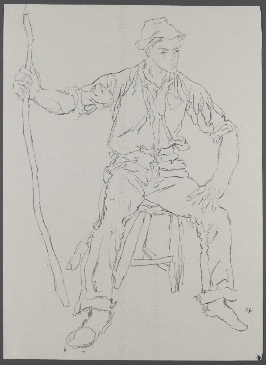André Jordan dessin Berger aux Saintes-Maries (novembre 1943) 1943 1943.19.12 Photo RMN-Grand Palais (Mucem)