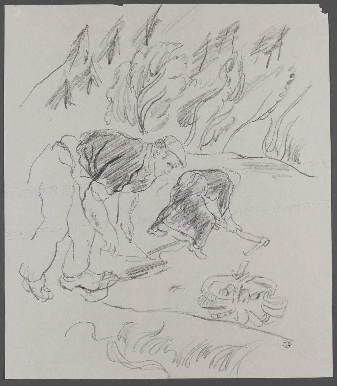 André Jordan dessin La Foux-d'Allos (Alpes-de-Haute-Provence), novembre 1943 1943 1943.19.22 Photo RMN-Grand Palais (Mucem)