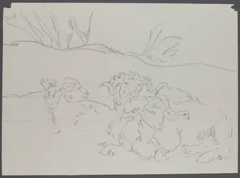 André Jordan dessin Transhumance à Thorame-Haute (Alpes-de-Haute-Provence), octobre 1943 1943 1943.19.23 Photo RMN-Grand Palais (Mucem)