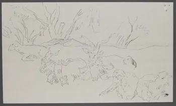 André Jordan dessin Transhumance à Thorame-Haute, en octobre 1943 (Alpes-de-Haute-Provence) 1943 1943.19.24 Photo RMN-Grand Palais (Mucem)