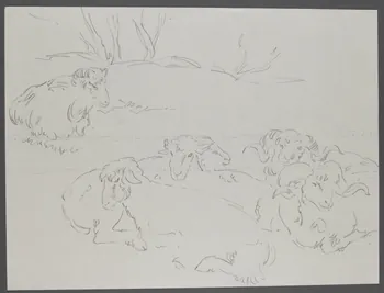 André Jordan dessin Transhumance à Thorame-Haute (Alpes-de-Haute-Provence), octobre 1943 1943 1943.19.25 Photo RMN-Grand Palais (Mucem)