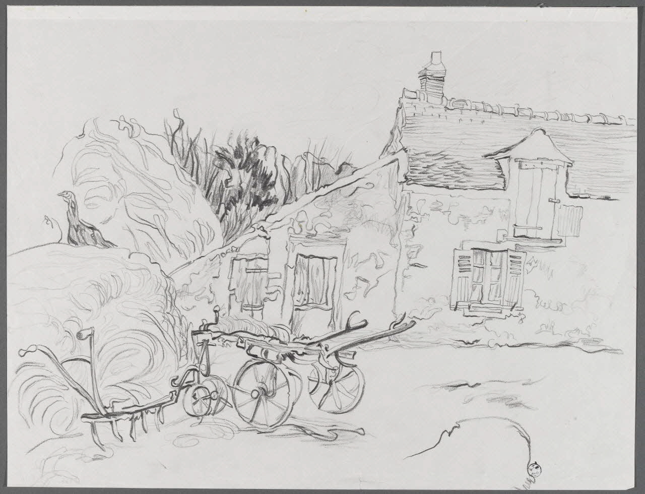André Jordan dessin Corps de petite ferme  Levimpont S et Oise France 1942 1943.3.10 Photo RMN-Grand Palais (Mucem)