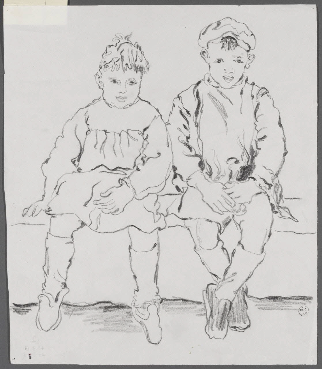 André Jordan dessin ENFANTS  ECOLE DE  ST CYR S DOURDAN  SEINE ET  OISE Saint-Cyr-sous-Dourdan 1943 1943.3.13 Photo RMN-Grand Palais (Mucem)