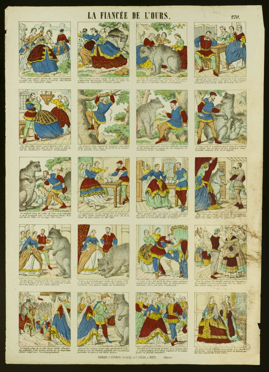 Gangel et Didion estampe LA FIANCEE DE L'OURS. Lorraine, France 1858-1868 1953.86.3857 Photo