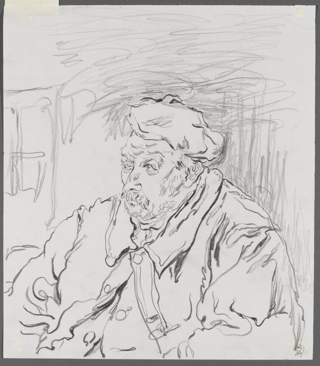 André Jordan dessin LE MARCHAND  DE VIN  DE ST CYR s  DOURDAN  S et OISE Saint-Cyr-sous-Dourdan 1943 1943.3.48 Photo RMN-Grand Palais (Mucem)