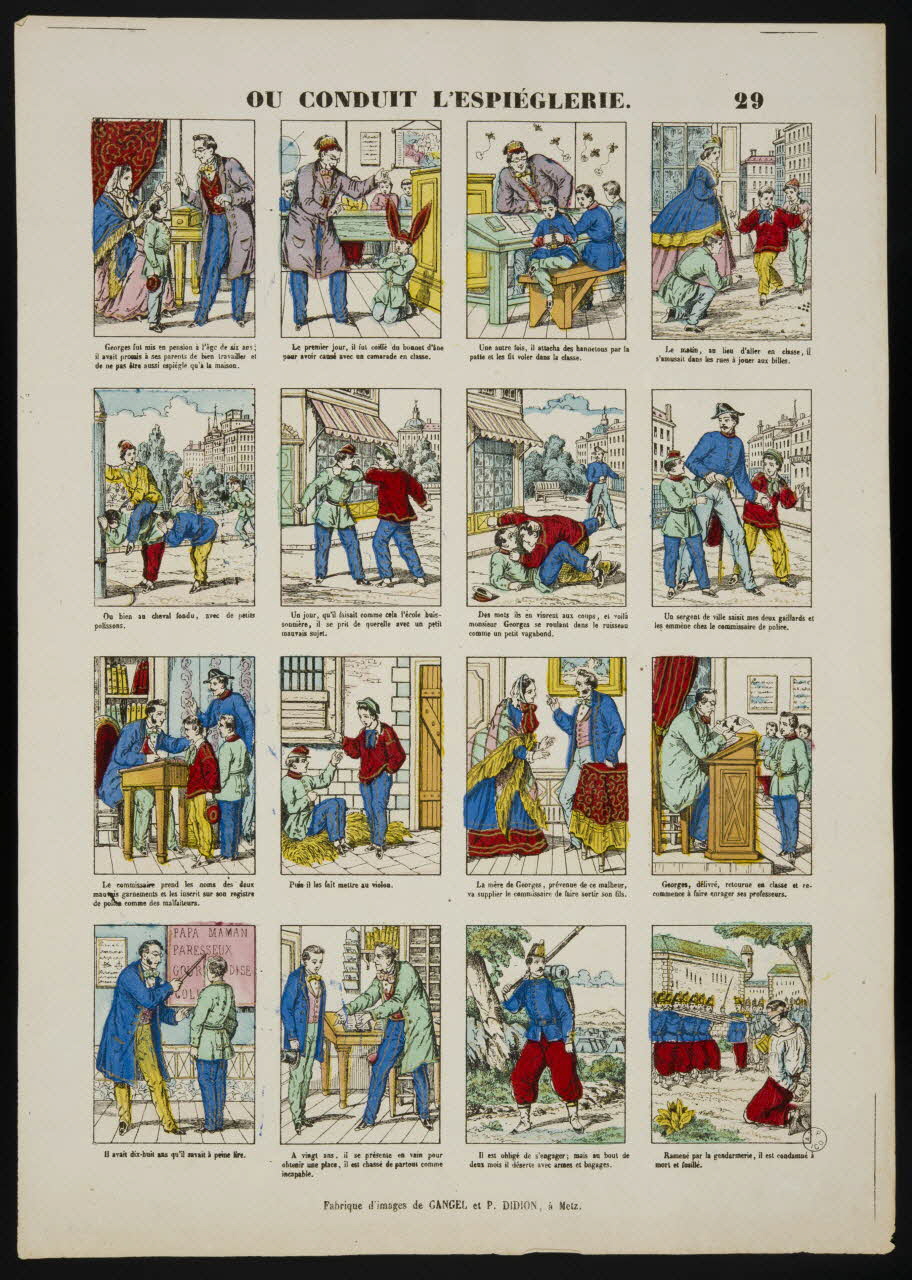 Gangel et Didion estampe OU CONDUIT L'ESPIEGLERIE. Metz 1858-1868 1953.86.3896 Photo