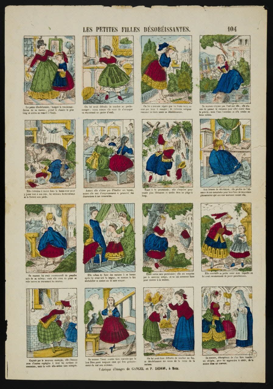 Gangel et Didion estampe LES PETITES FILLES DESOBEISANTES. Metz 1858-1868 1953.86.3921 Photo