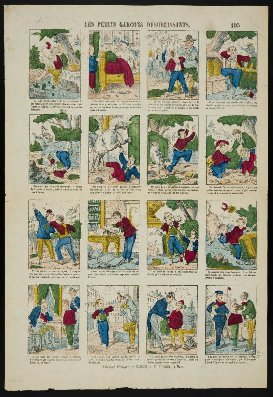 Gangel et Didion estampe LES PETITS GARCONS DESOBEISSANTS. Metz 1858-1868 1953.86.3922 Photo