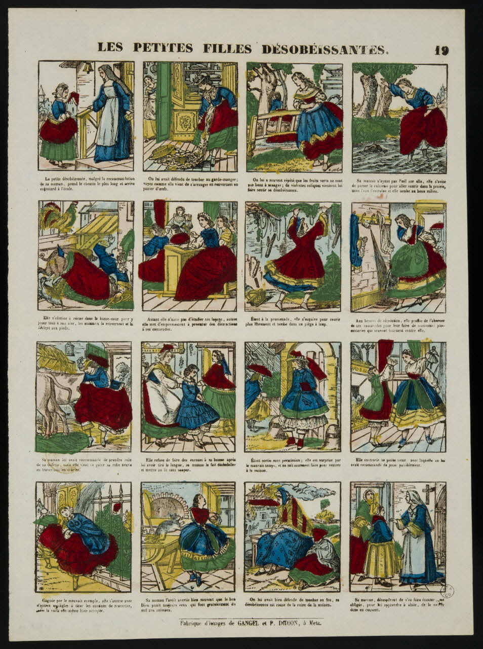 Gangel et Didion estampe LES PETITES FILLES DESOBEISSANTES. Metz 1858-1868 1953.86.3926 Photo