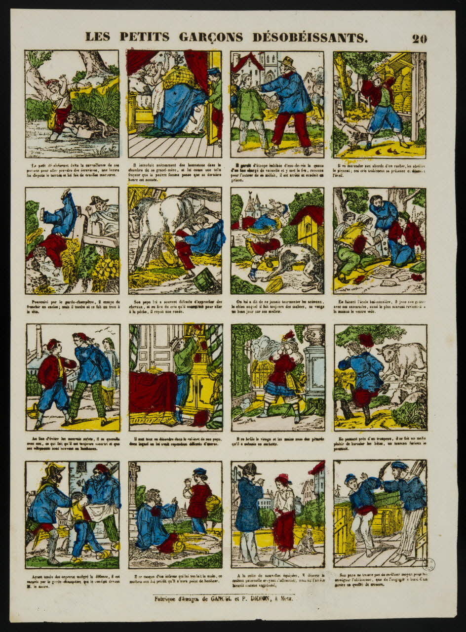 Gangel et Didion estampe LES PETITS GARCONS DESOBEISSANTS. Metz 1858-1868 1953.86.3927 Photo