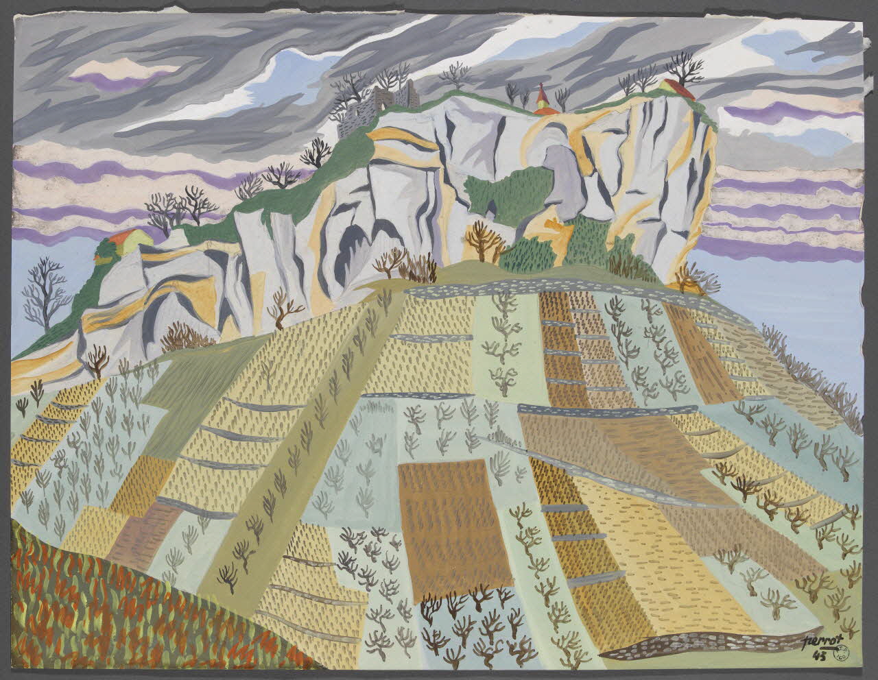 René Perrot dessin Ornans, village du château Franche-Comté, France 1943 1943.4.78 Photo RMN-Grand Palais (Mucem)/ Franck Raux