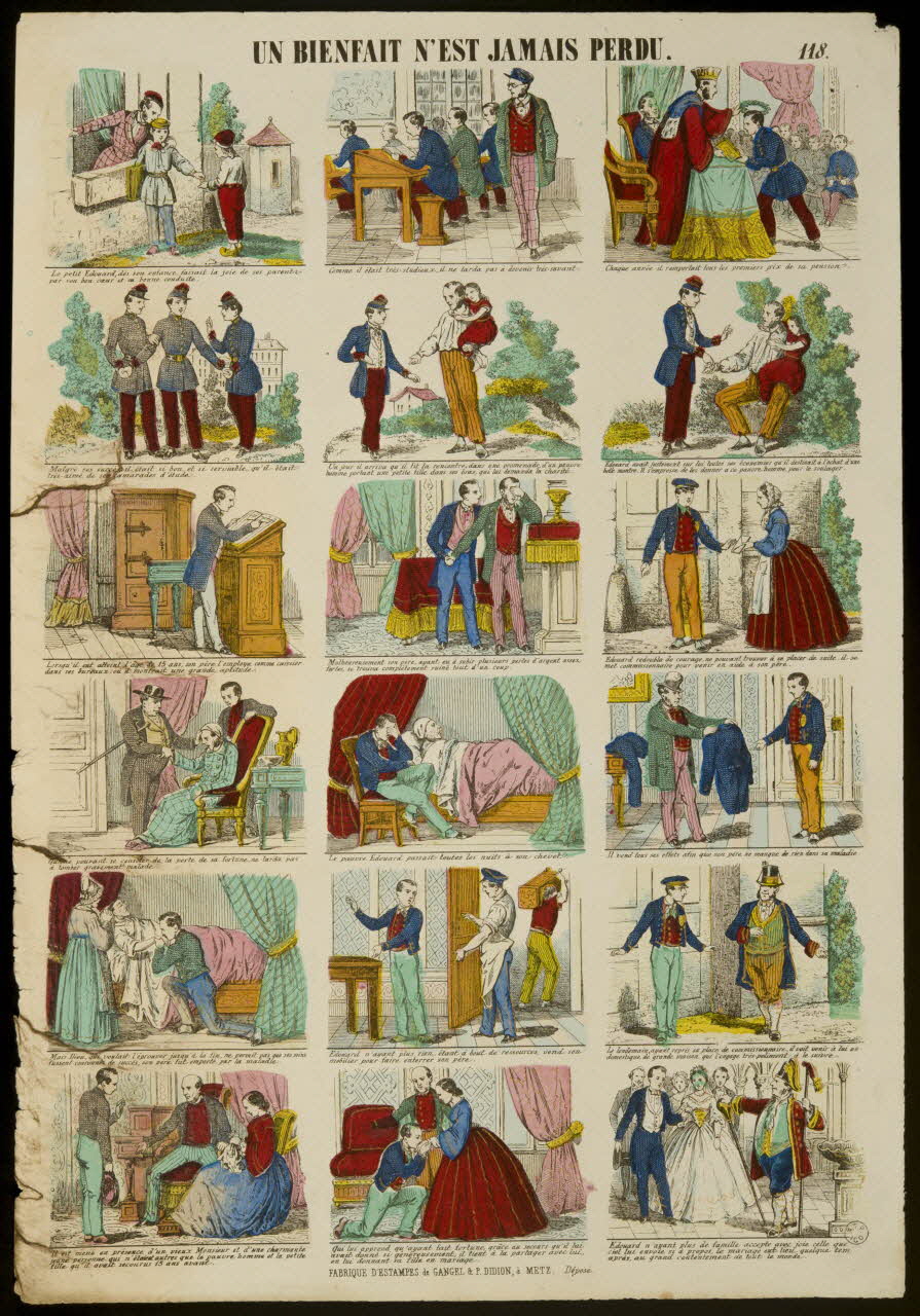 Gangel et Didion estampe UN BIENFAIT N'EST JAMAIS PERDU. Metz 1858-1868 1953.86.3940 Photo
