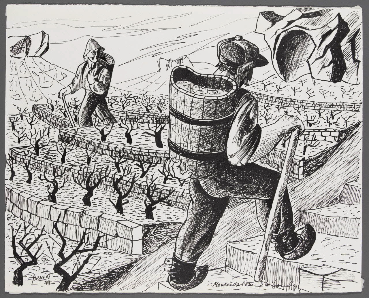 René Perrot dessin Montée de l'eau à la houille Franche-Comté, France 1943 1943.4.96 Photo RMN-Grand Palais (Mucem)