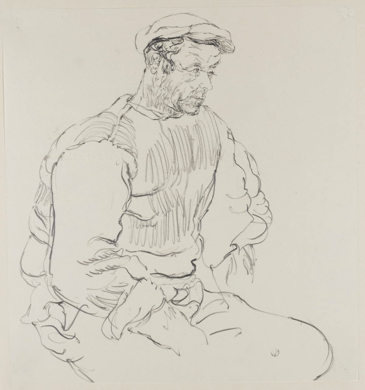 André Jordan dessin Pêcheur aux Saintes-Maries-de-la-Mer (Bouches-du-Rhône) 1943 1943.19.16 Photo RMN-Grand Palais (Mucem)