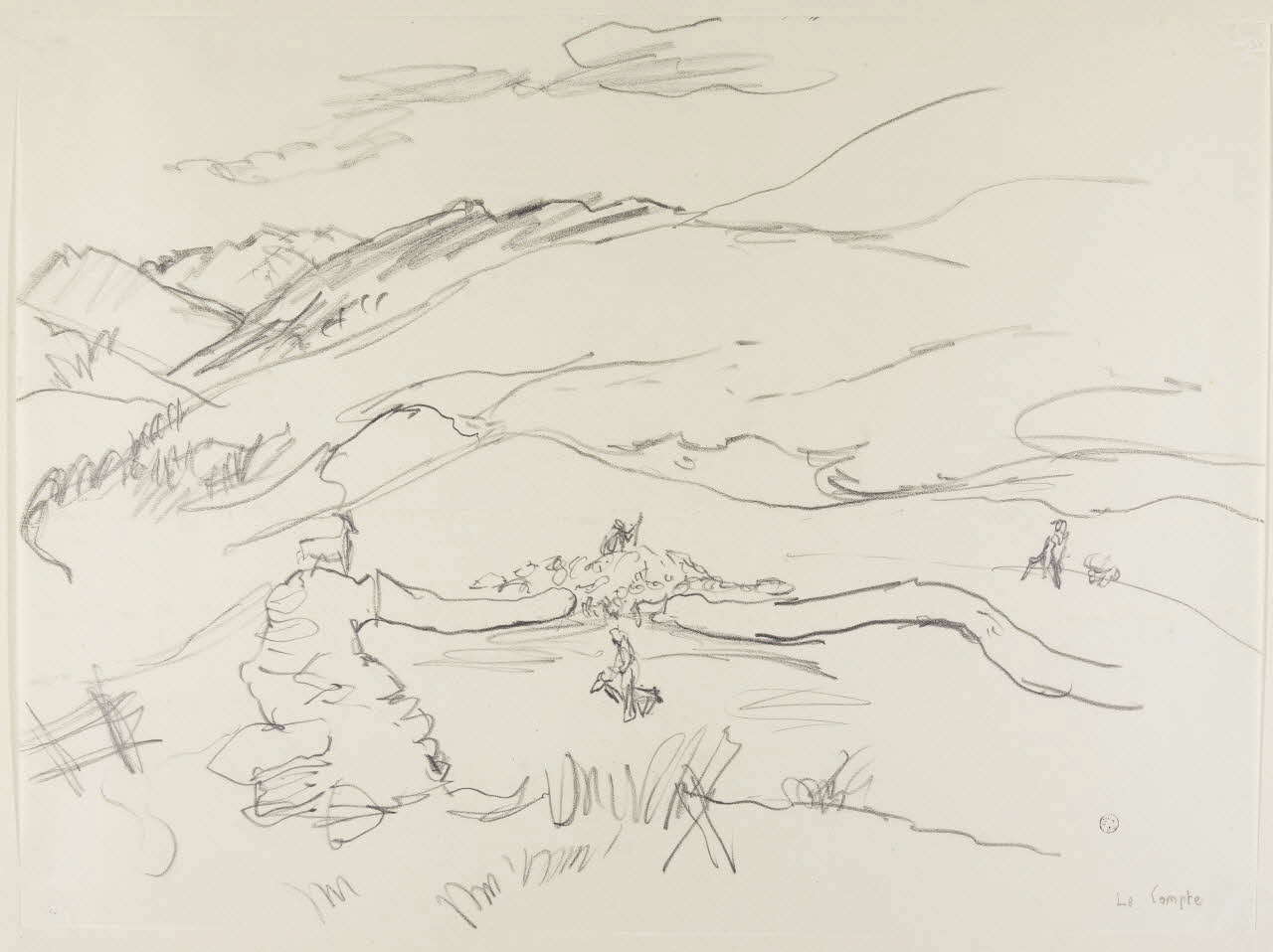 André Jordan dessin Scène de transhumance à Sestrières 1943 1943.19.17 Photo RMN-Grand Palais (Mucem)