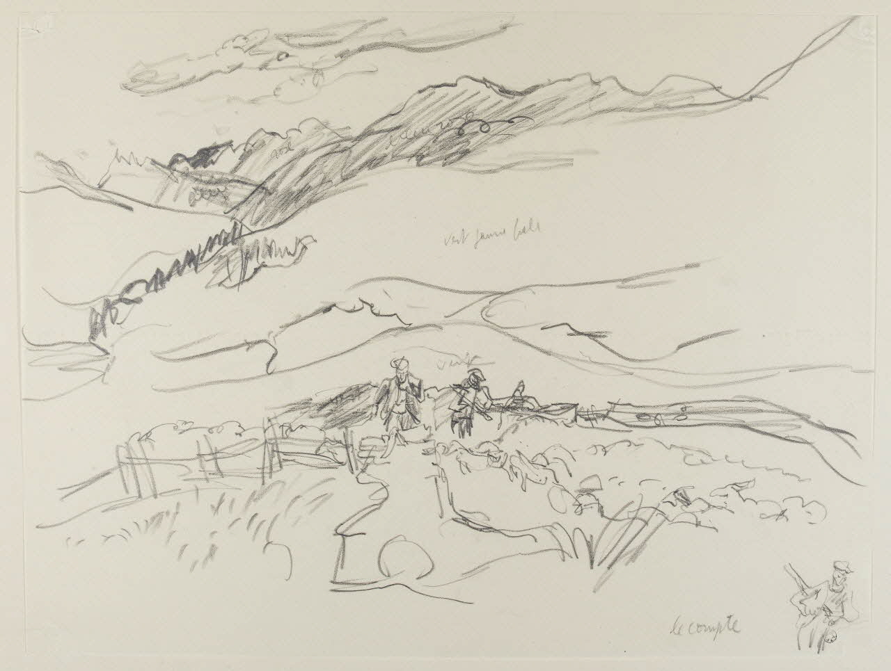 André Jordan dessin Scène de transhumance à Sestrières 1943 1943.19.20 Photo RMN-Grand Palais (Mucem)