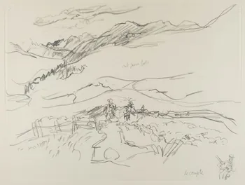 André Jordan dessin Scène de transhumance à Sestrières 1943 1943.19.20 Photo RMN-Grand Palais (Mucem)