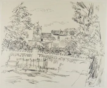 André Jordan dessin Place à Saint-Rémy-de-Provence 1943 1943.19.27 Photo RMN-Grand Palais (Mucem)