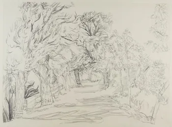 André Jordan dessin Allée de platanes à Apt (Vaucluse) 1943 1943.19.31 Photo RMN-Grand Palais (Mucem)