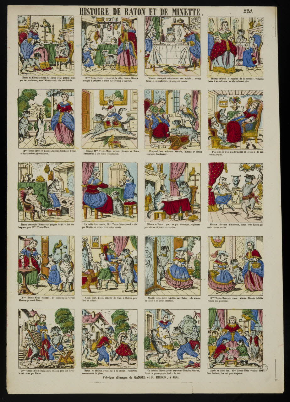 Gangel et Didion estampe HISTOIRE DE RATON ET DE MINETTE. Metz 1858-1868 1953.86.3969 Photo